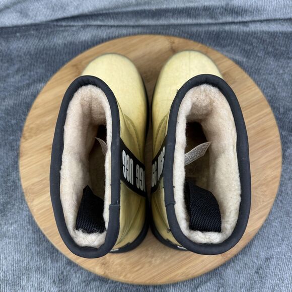 UGG Boots Womens Size 5 Yellow Rubber Waterproof Shearling Lined Ankle Winter - Picture 5 of 11